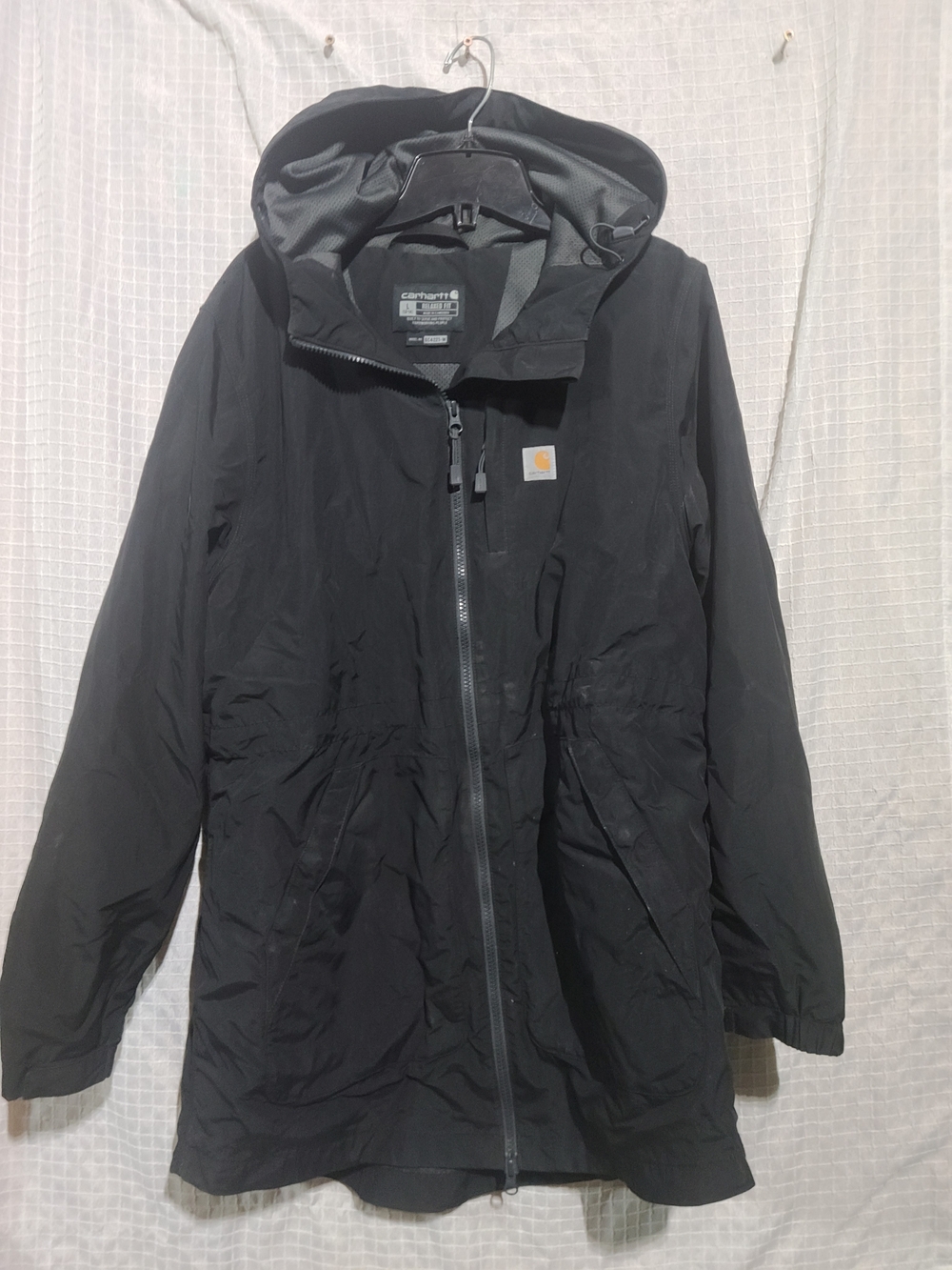 Carhartt Women's Black Hooded Utility Jacket with Zip Front